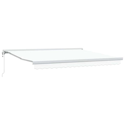 Toldo Retrátil Branco 400 ×300 cm Tecido e Metal