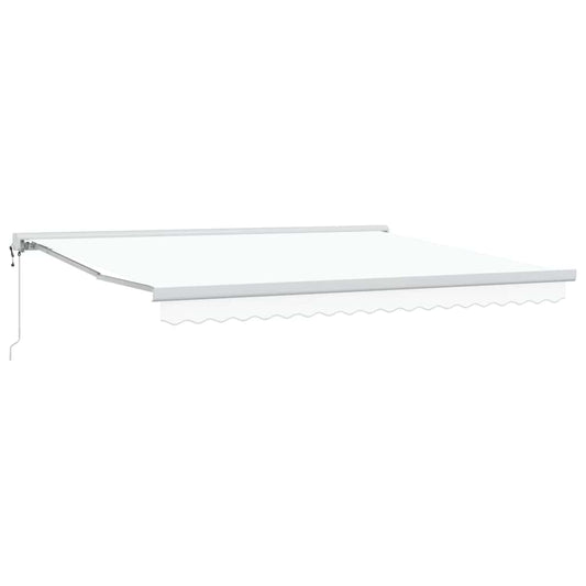 Toldo Retrátil Branco 400 ×300 cm Tecido e Metal
