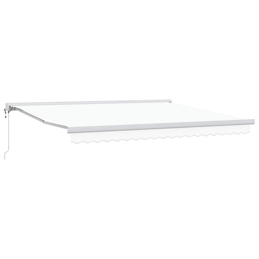 Toldo Retrátil Branco 400 × 300 cm Tecido e Metal