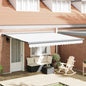 Toldo Retrátil Manual Branco 400 × 300 cm Tecido, Metal
