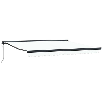 Toldo Retrátil Manual Branco 400 × 300 cm Tecido, Metal