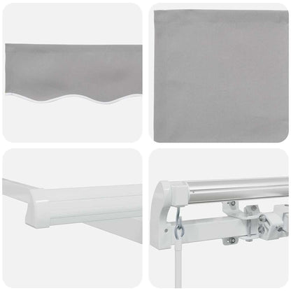 Toldo Retrátil Cinzento-claro 400 × 300 cm Poliéster