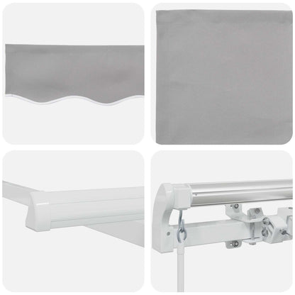 Toldo Retrátil Cinzento-claro 400 × 300 cm Poliéster e Alumínio