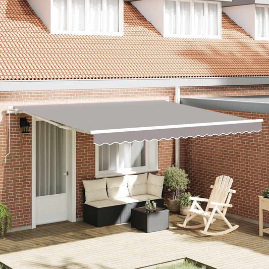 Toldo Retrátil Cinzento-claro 400 × 300 cm Poliéster