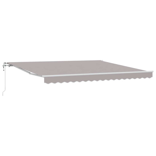 Toldo Retrátil Manual Cinzento-claro 400 × 300 cm tecido