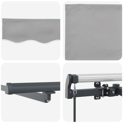 Toldo Retrátil Manual Cinzento-claro 400 ×300 cm tecido