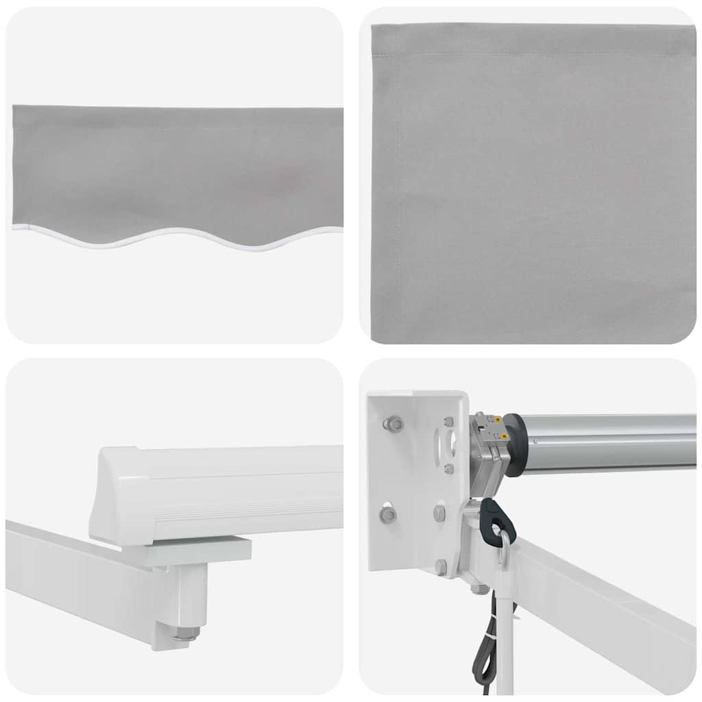 Toldo Retrátil Cinzento-claro 400 × 300 cm Poliéster
