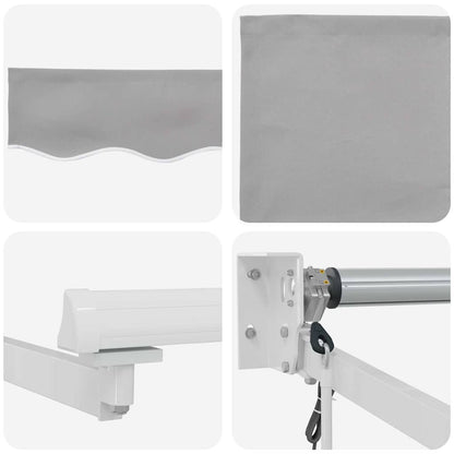 Toldo Retrátil Cinzento-claro 400 × 300 cm Poliéster