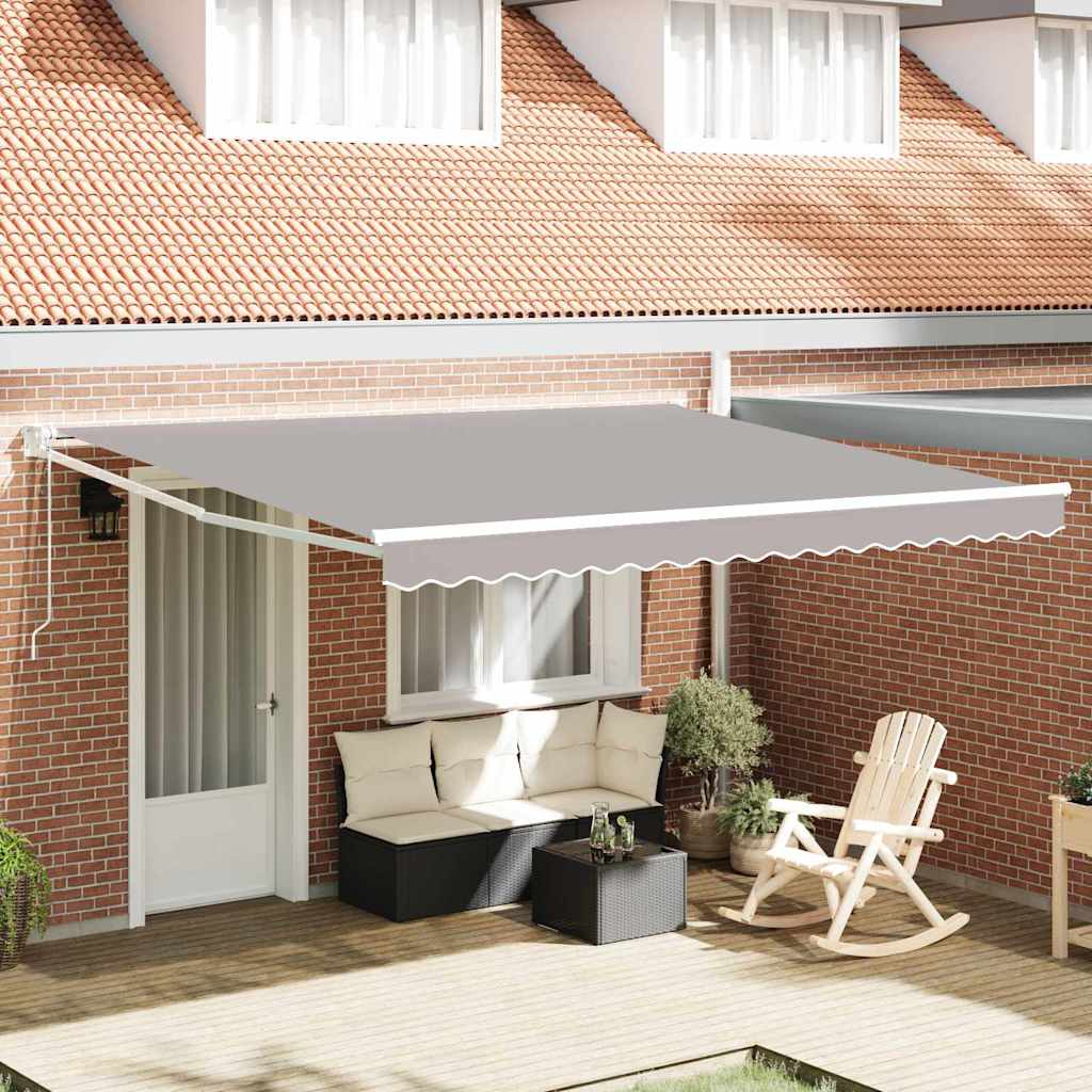 Toldo Retrátil Cinzento-claro 400 × 300 cm Poliéster