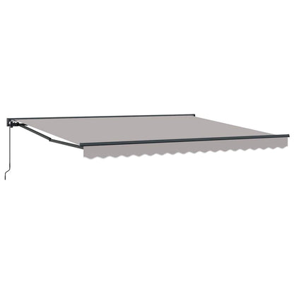 Toldo Retrátil Manual Cinzento-claro 400x300 cm tecido