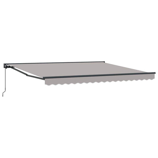 Toldo Retrátil Manual Cinzento-claro 400x300 cm tecido