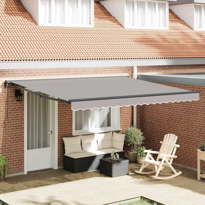 Toldo Retrátil Cinzento-claro 400x300 cm tecido