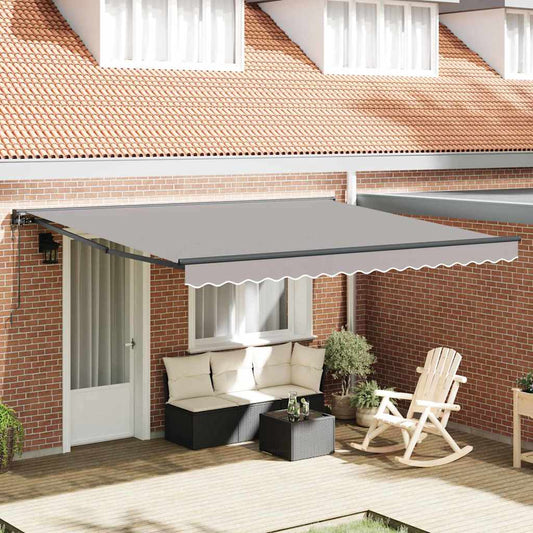 Toldo Retrátil Cinzento-claro 400x300 cm tecido