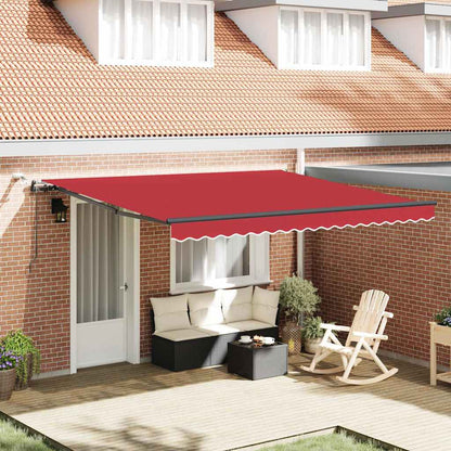 Toldo Retrátil com Vermelho 400 × 300 cm tecido