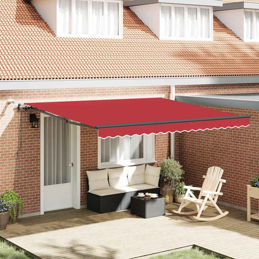 Toldo Retrátil com Vermelho 400 × 300 cm tecido