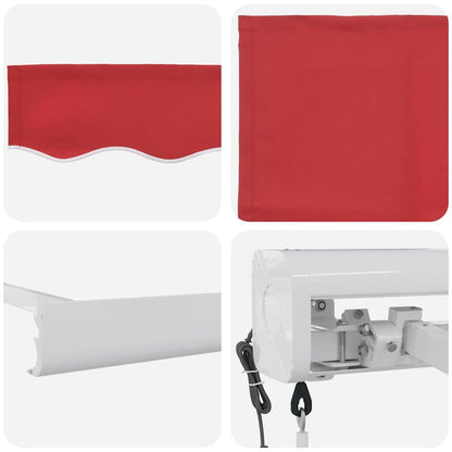 Toldo Retrátil Vermelho 400 ×300 cm Tecido e Metal