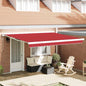 Toldo Retrátil Vermelho 400 ×300 cm Tecido e Metal