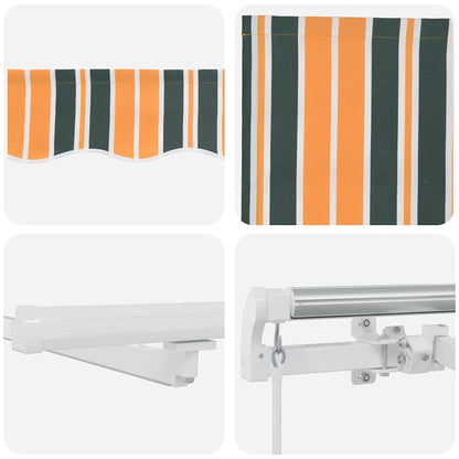 Toldo Retrátil com Manual Verde e amarelo 400 ×300 cm tecido