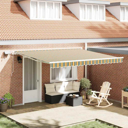 Toldo Retrátil com Manual Verde e amarelo 400 ×300 cm tecido