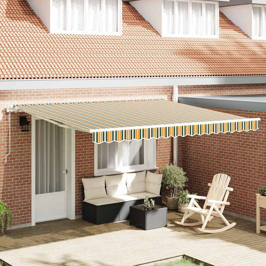 Toldo Retrátil 400 × 300 cm Verde e amarelo