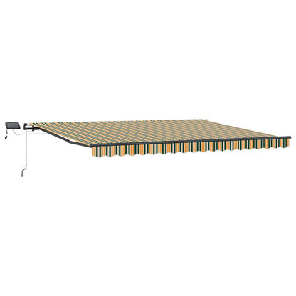 Toldo Retrátil Manual Verde e amarelo 400 ×300 cm tecido