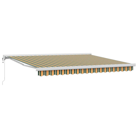 Toldo Retrátil Verde e Amarelo 400 ×300 cm Tecido e Metal