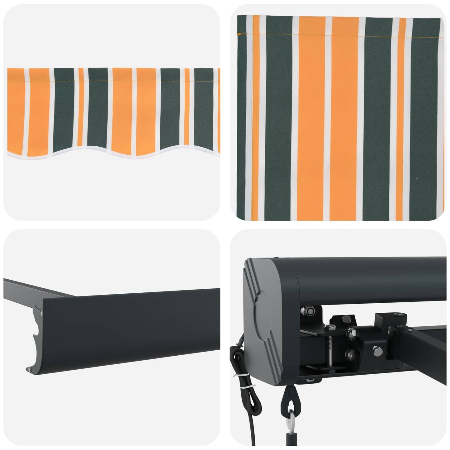 Toldo Verde e Amarelo 400 x 300 x 165 cm Poliéster e Alumínio