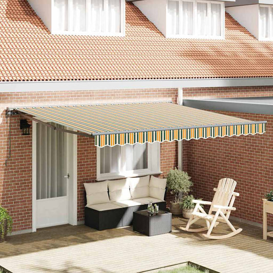 Toldo Retrátil Verde e Amarelo 400x300 cm tecido