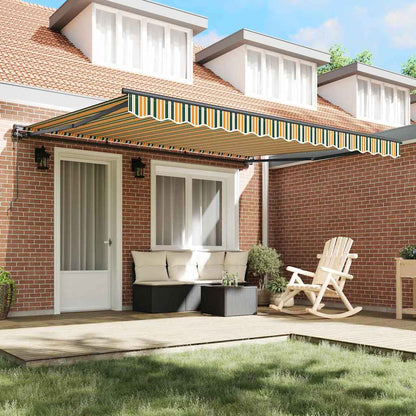 Toldo Retrátil Verde e Amarelo 400x300 cm tecido