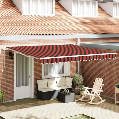 Toldo Retrátil laranja e castanho 400 × 350 cm Poliéster