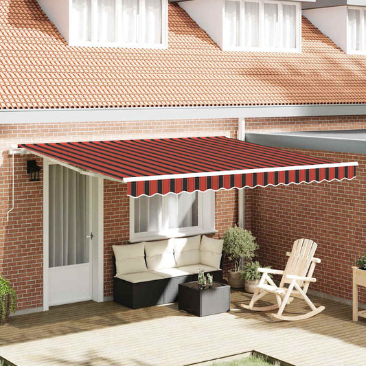 Toldo Retrátil laranja e castanho 400 × 350 cm Poliéster
