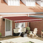 Toldo Retrátil laranja e castanho 400 × 350 cm Poliéster