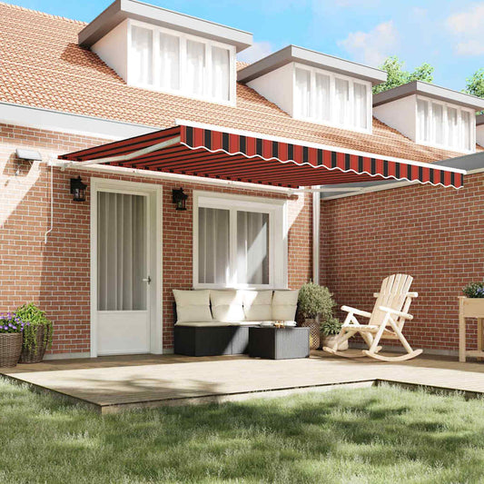 Toldo Retrátil com Manual laranja e castanho 400 ×350 cm tecido