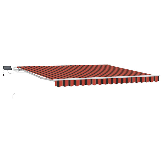 Toldo Retrátil com Manual laranja e castanho 400 ×350 cm tecido