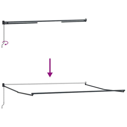 Toldo Retrátil Manual Amarelo e Laranja 400 × 350 cm tecido