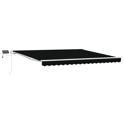 Toldo Retrátil com Manual Preto 400 ×350 cm tecido