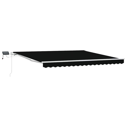 Toldo Retrátil com Manual Preto 400 ×350 cm tecido