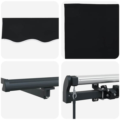 Toldo Manual Preto 400 × 350 cm tecido