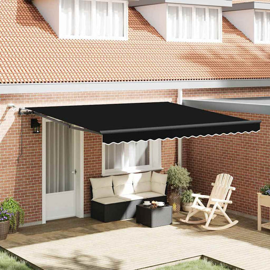 Toldo Retrátil com Preto 400 × 350 cm tecido