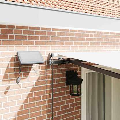 Toldo Retrátil com luzes de tira LED Branco 400 ×350 cm tecido
