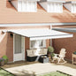 Toldo Retrátil com luzes de tira LED Branco 400 ×350 cm tecido