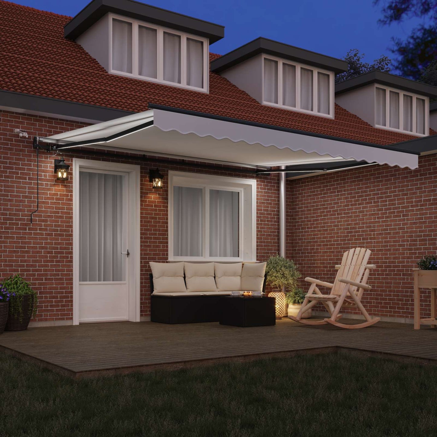 Tecido de Toldos com Branco 400 × 350 cm Poliéster