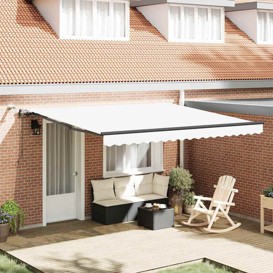 Toldo Retrátil com Branco 400 × 350 cm tecido
