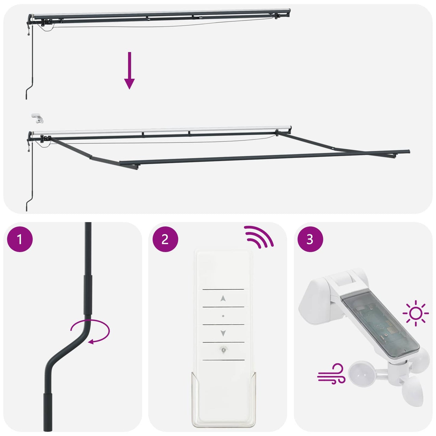 Tecido de Toldos com Branco 400 × 350 cm Poliéster