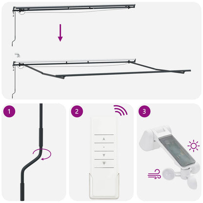 Tecido de Toldos com Branco 400 × 350 cm Poliéster