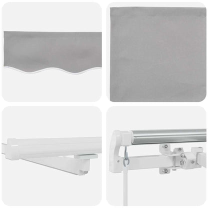 Toldo Retrátil com Manual Cinzento-claro 400 ×350 cm tecido