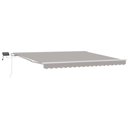 Toldo Retrátil com Manual Cinzento-claro 400 ×350 cm tecido