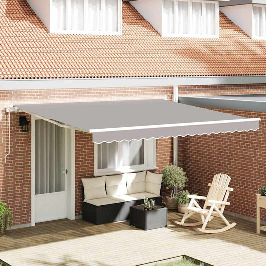Toldo Retrátil 400 × 350 cm Cinzento-claro