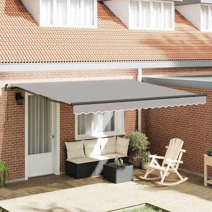 Toldo Retrátil Manual Cinzento-claro 400 × 350 cm tecido