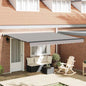 Toldo Retrátil Manual Cinzento-claro 400 × 350 cm tecido